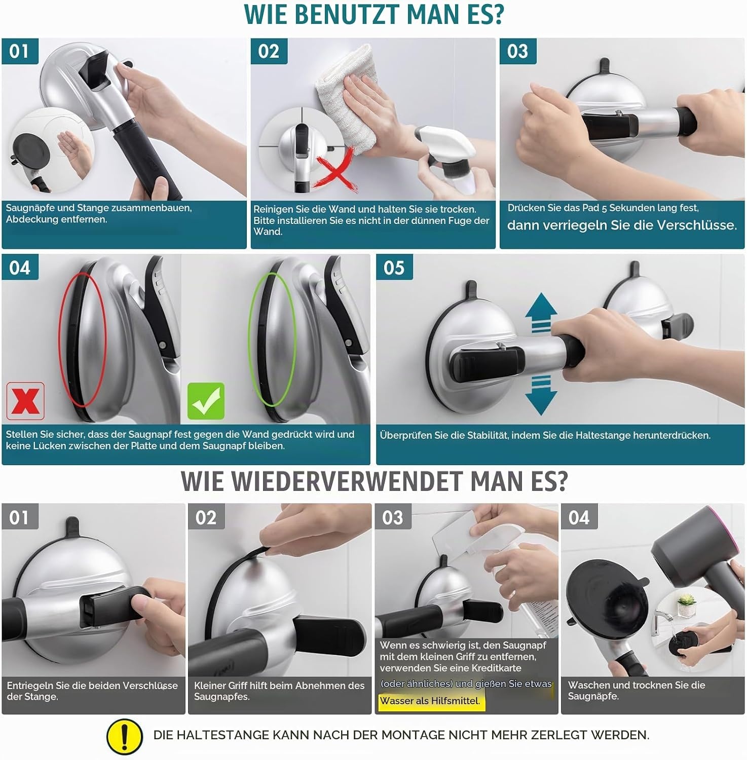 Sicherheits-Haltegriff, 38 cm, Schwarz - bis zu 59% Rabatt