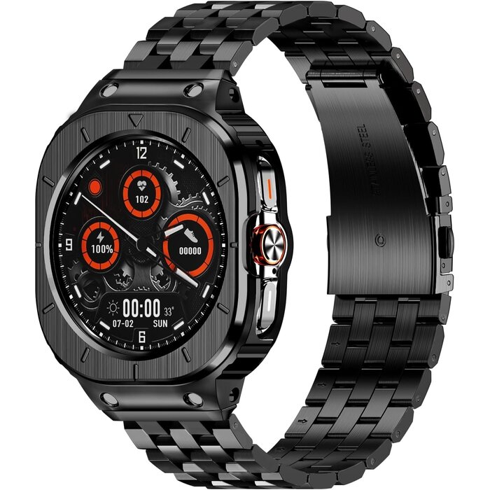 Edelstahl-Uhrenarmband für 47 mm Smartwatch - Schwarz - bis zu 60% Rabatt
