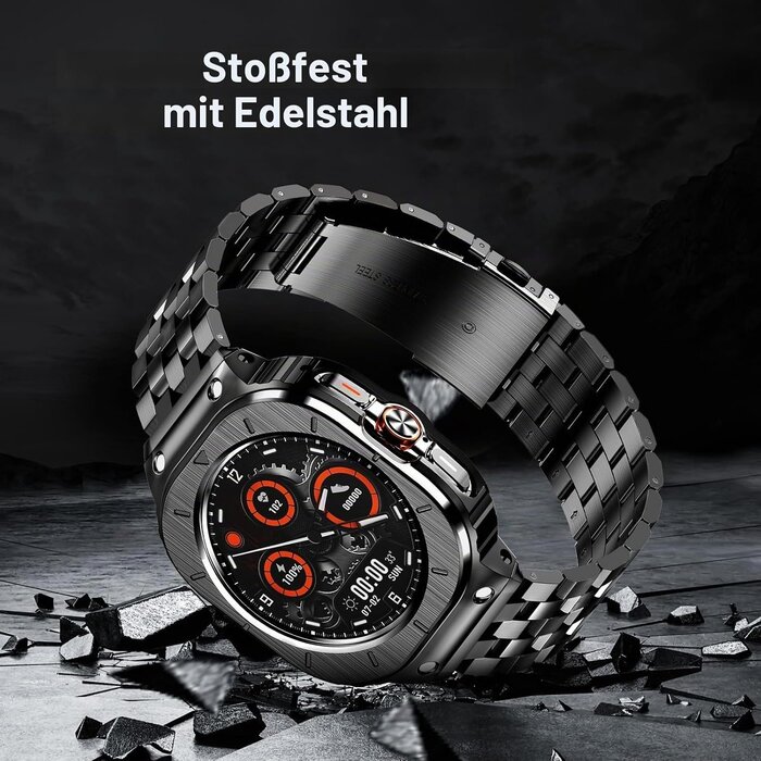 Edelstahl-Uhrenarmband für 47 mm Smartwatch - Schwarz - bis zu 60% Rabatt