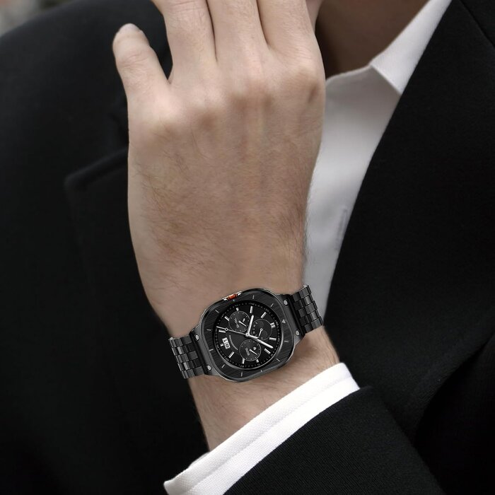 Edelstahl-Uhrenarmband für 47 mm Smartwatch - Schwarz - bis zu 60% Rabatt