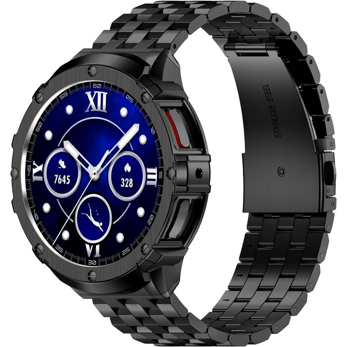 Edelstahl-Uhrenarmband für 47 mm Smartwatch - Schwarz - bis zu 60% Rabatt