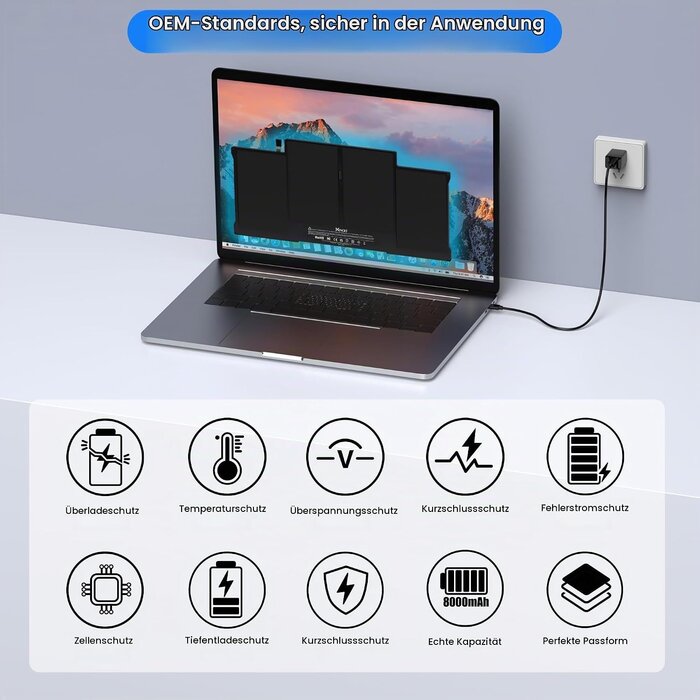 Ersatz-Akku für MacBook Air 13 Zoll (A1466, A1369) - bis zu 62% Rabatt