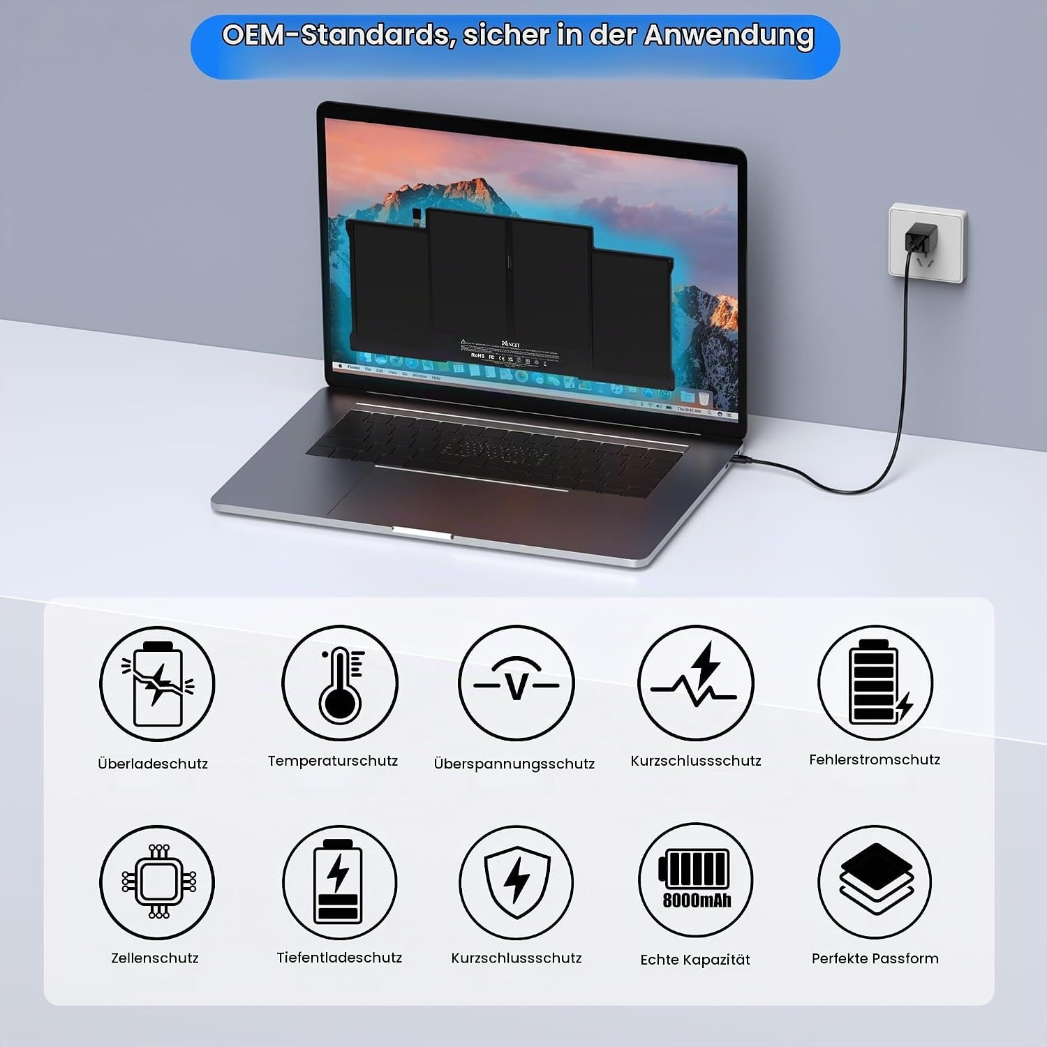 Ersatz-Akku für MacBook Air 13 Zoll (A1466, A1369) - bis zu 62% Rabatt