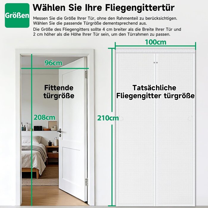 Magnet-Fliegengitter 100x210 cm Fiberglas Weiß - bis zu 57% Rabatt