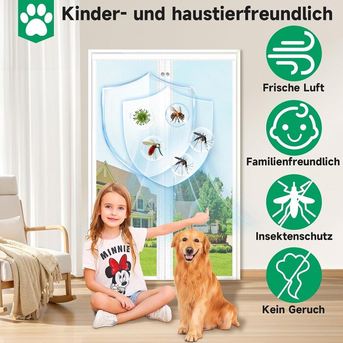 Magnet-Fliegengitter 100x210 cm Fiberglas Weiß - bis zu 57% Rabatt