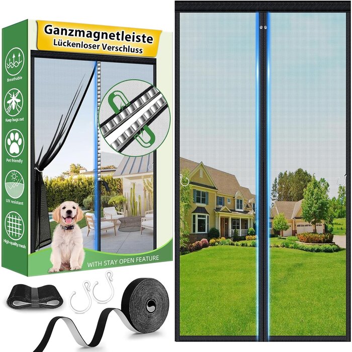 Magnet-Fliegengitter 100x210 cm Fiberglas Weiß - bis zu 57% Rabatt