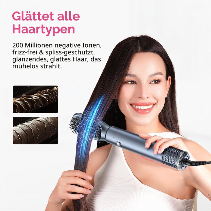 6-in-1 Heißluftbürste 1000W - Haarstyler & Föhn bis zu 61% reduziert