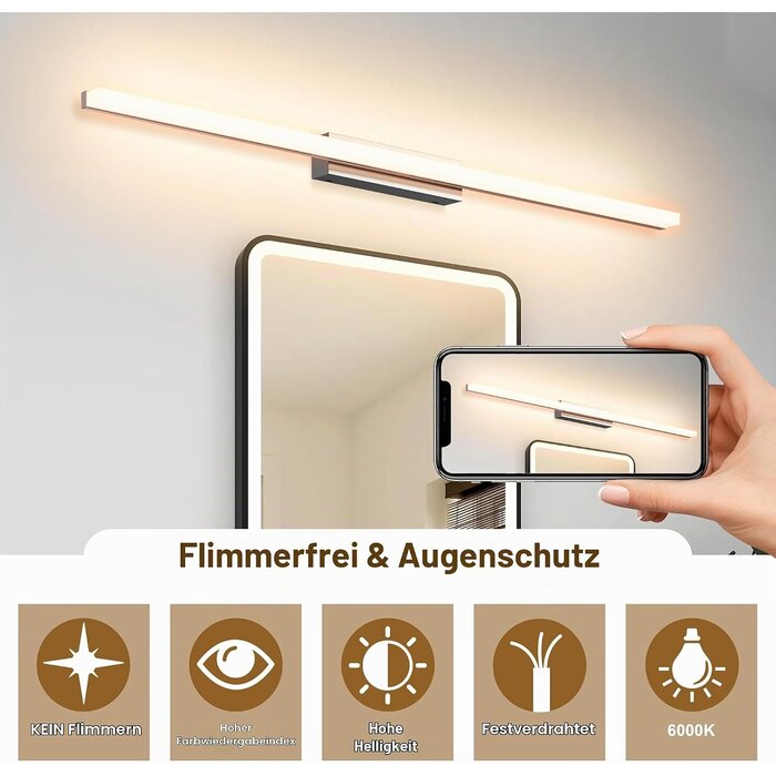 Moderne LED-Spiegelleuchte 60cm IP44 - 3 Lichtfarben - bis zu 60% Rabatt