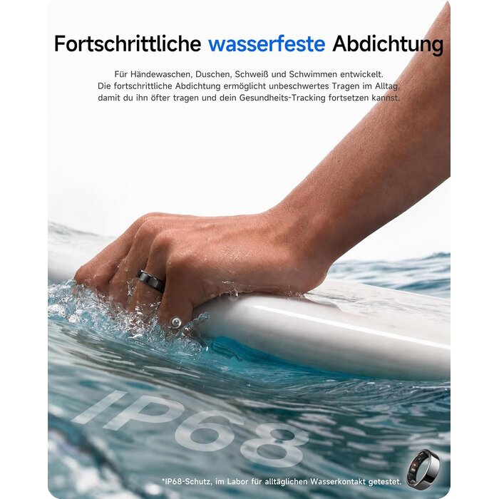 Hou Smart Ring Fitness-Tracker - Größe 57 - Schwarz - Bis zu 61% Rabatt