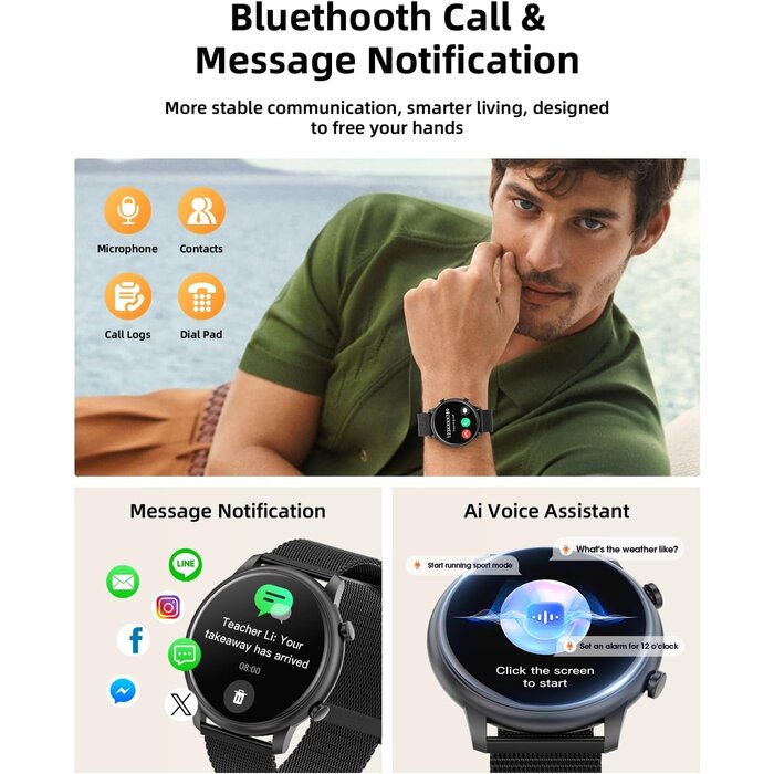 Damen Smartwatch HD-Display Bluetooth-Telefonie - Jetzt bis zu 62% sparen