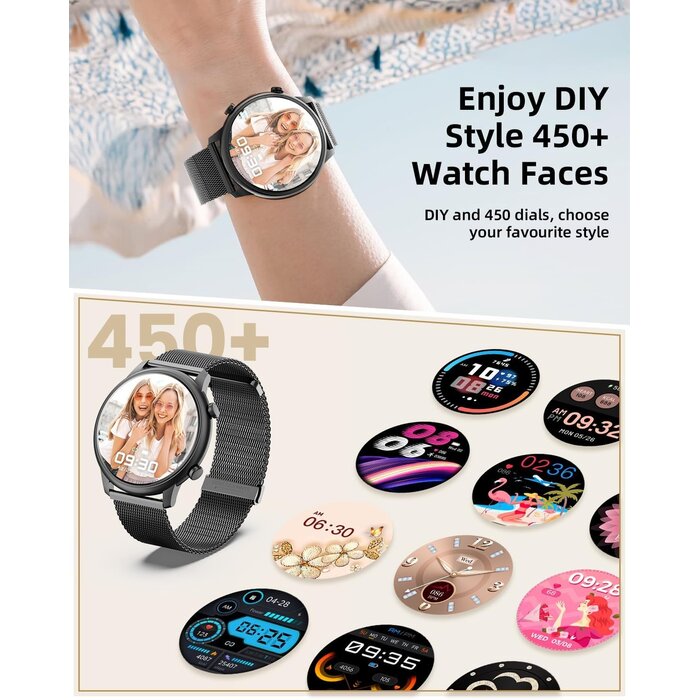 Damen Smartwatch HD-Display Bluetooth-Telefonie - Jetzt bis zu 62% sparen