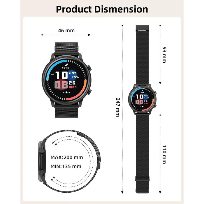 Damen Smartwatch HD-Display Bluetooth-Telefonie - Jetzt bis zu 62% sparen
