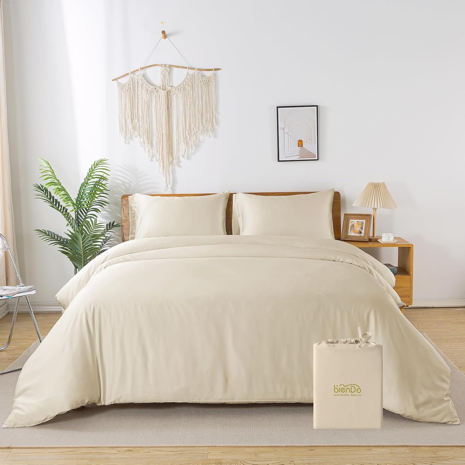 Luxus Bambus-Bettwäsche 200x220 cm Grün - bis zu 63% günstiger