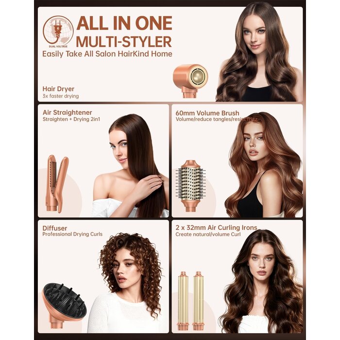 7-in-1 Airstyler Multistyler | Mokka | Bis zu 64% Rabatt auf Rückläufer