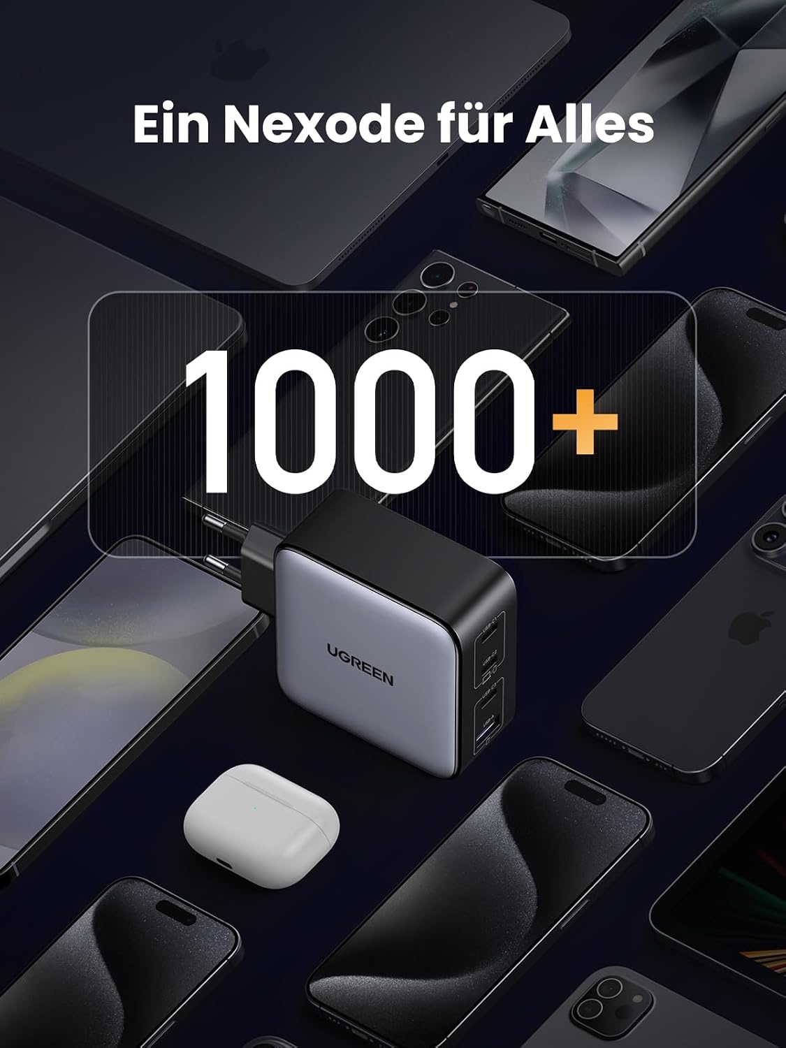 100W USB-C Ladegerät mit 4 Ports - GaN Technologie - bis zu 33% reduziert