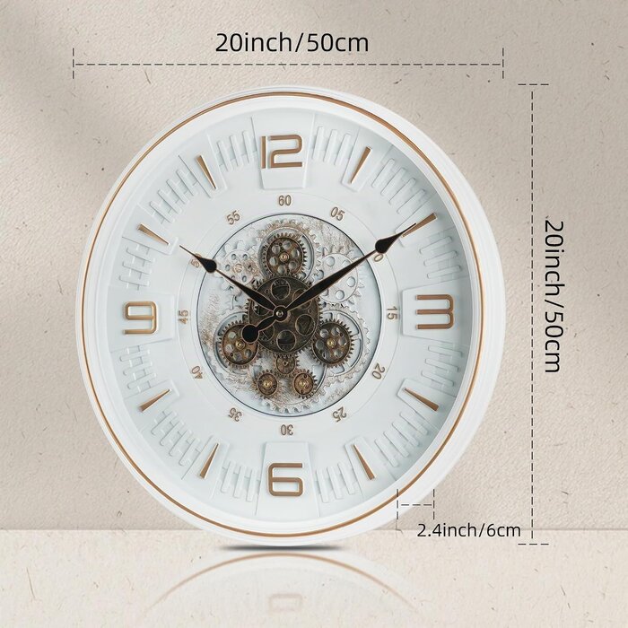 Industrie-Wanduhr mit beweglichen Zahnrädern 50 cm - bis zu 62% Rabatt