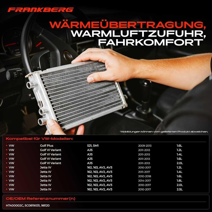 Frankberg Wärmetauscher für VW Modelle - Passgenauer Ersatz - bis zu 61% Rabatt