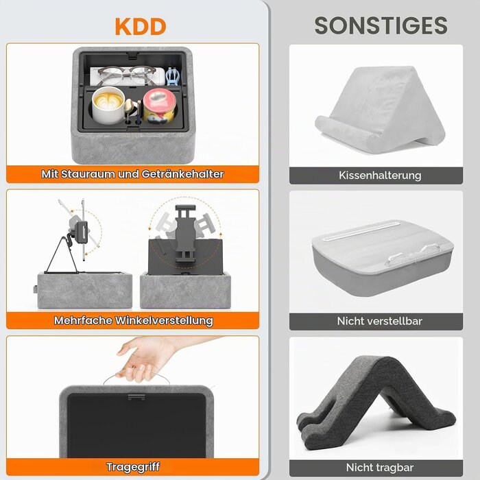 Tablet-Kissenhalterung mit Getränkehaltern & 360° Clip - Jetzt bis zu 61% sparen