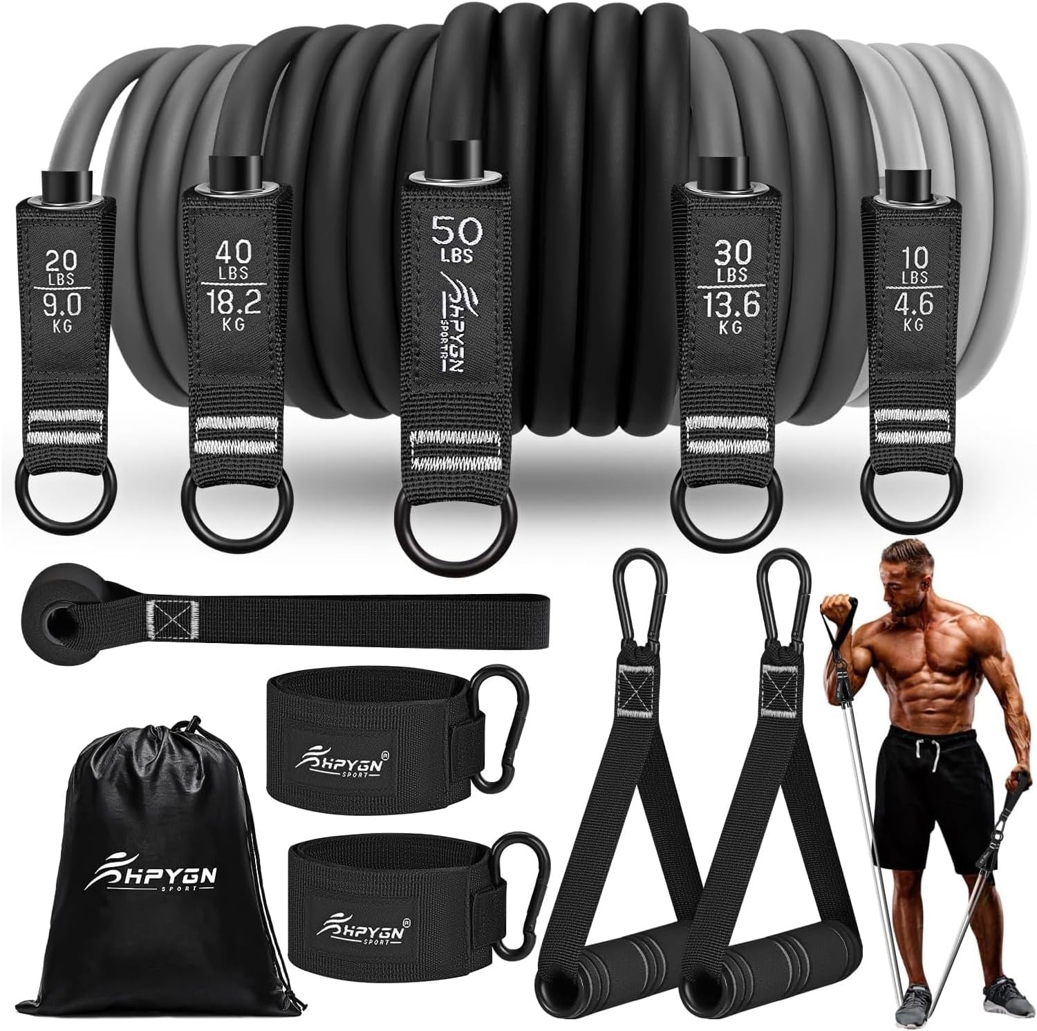Widerstandsbänder-Set 68 kg - Profi-Training für zuhause - bis zu 32% günstiger