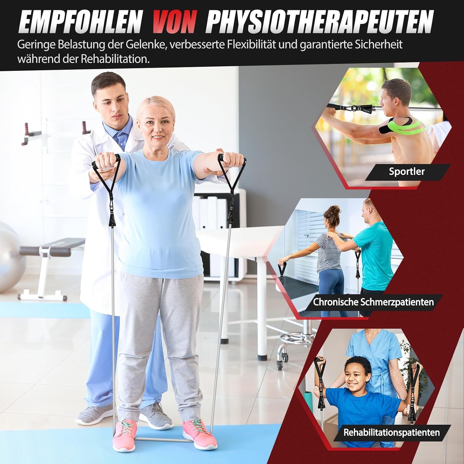 Widerstandsbänder-Set 68 kg - Profi-Training für zuhause - bis zu 32% günstiger