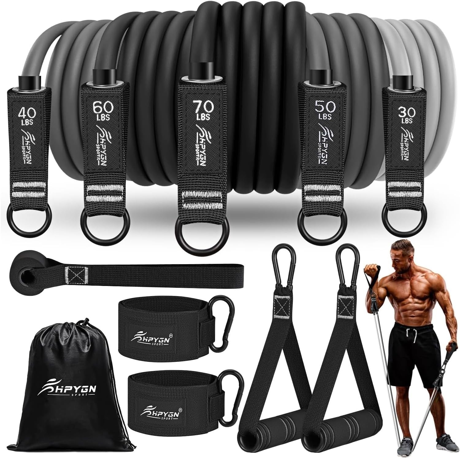 Widerstandsbänder-Set 68 kg - Profi-Training für zuhause - bis zu 32% günstiger