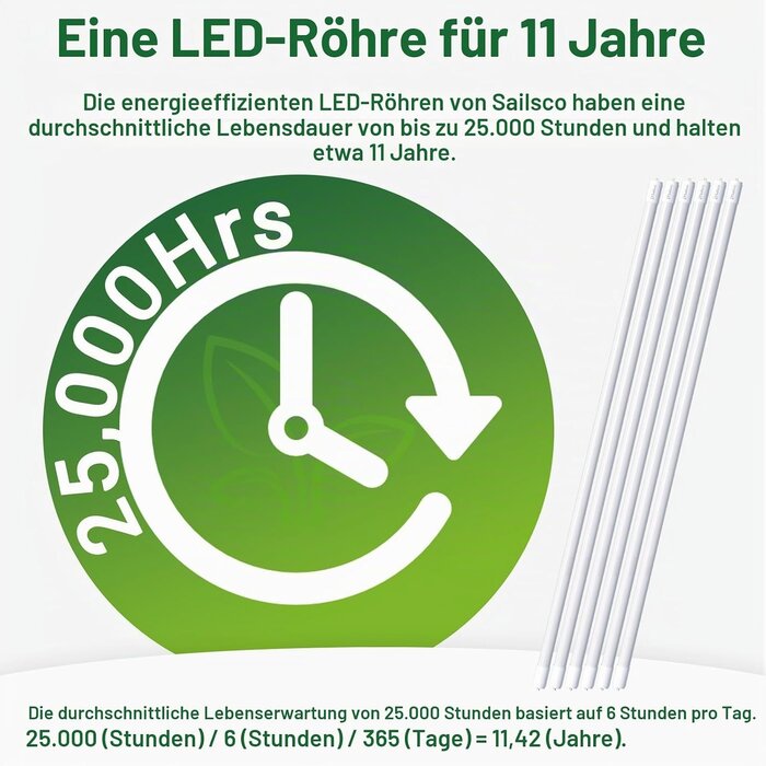6x LED T8 Leuchtstoffröhren 150cm 20W 4000K - bis zu 63% günstiger