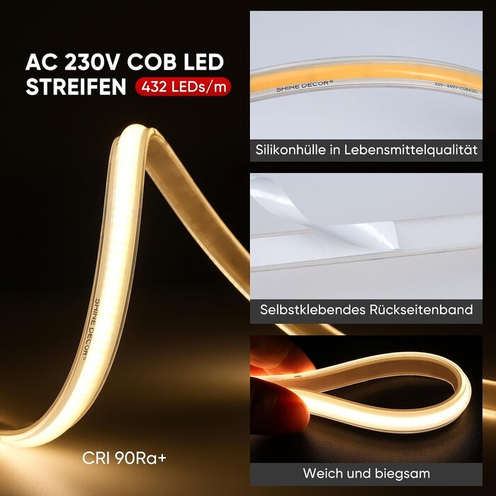 COB LED-Streifen 3m 230V IP67 Kaltweiß - bis zu 58% Rabatt