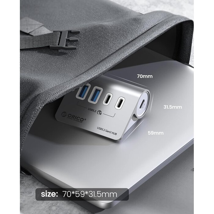 USB-C Hub 4-Port 10Gbps Aluminium - MacBook kompatibel - bis zu 61% Rabatt