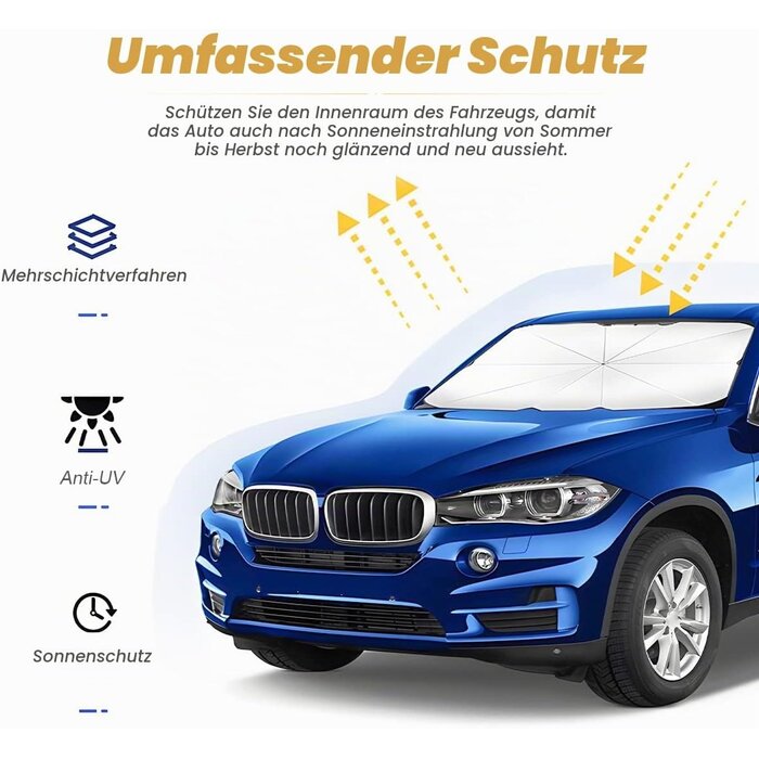 Faltbarer Auto-Sonnenschutz - UV-Schutz für die Windschutzscheibe - bis zu 53%