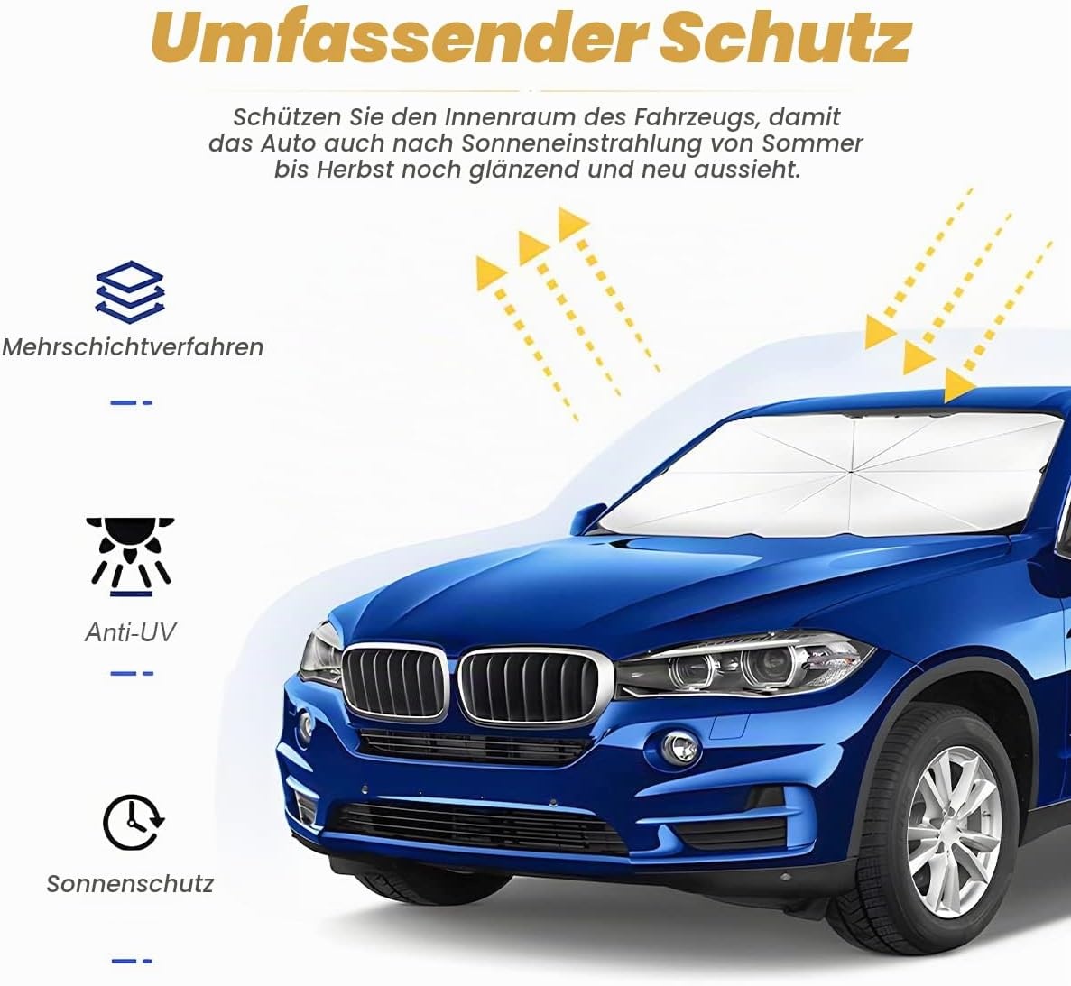 Auto Sonnenschutzschirm faltbar 135x79 cm - Bis zu 53% Rabatt