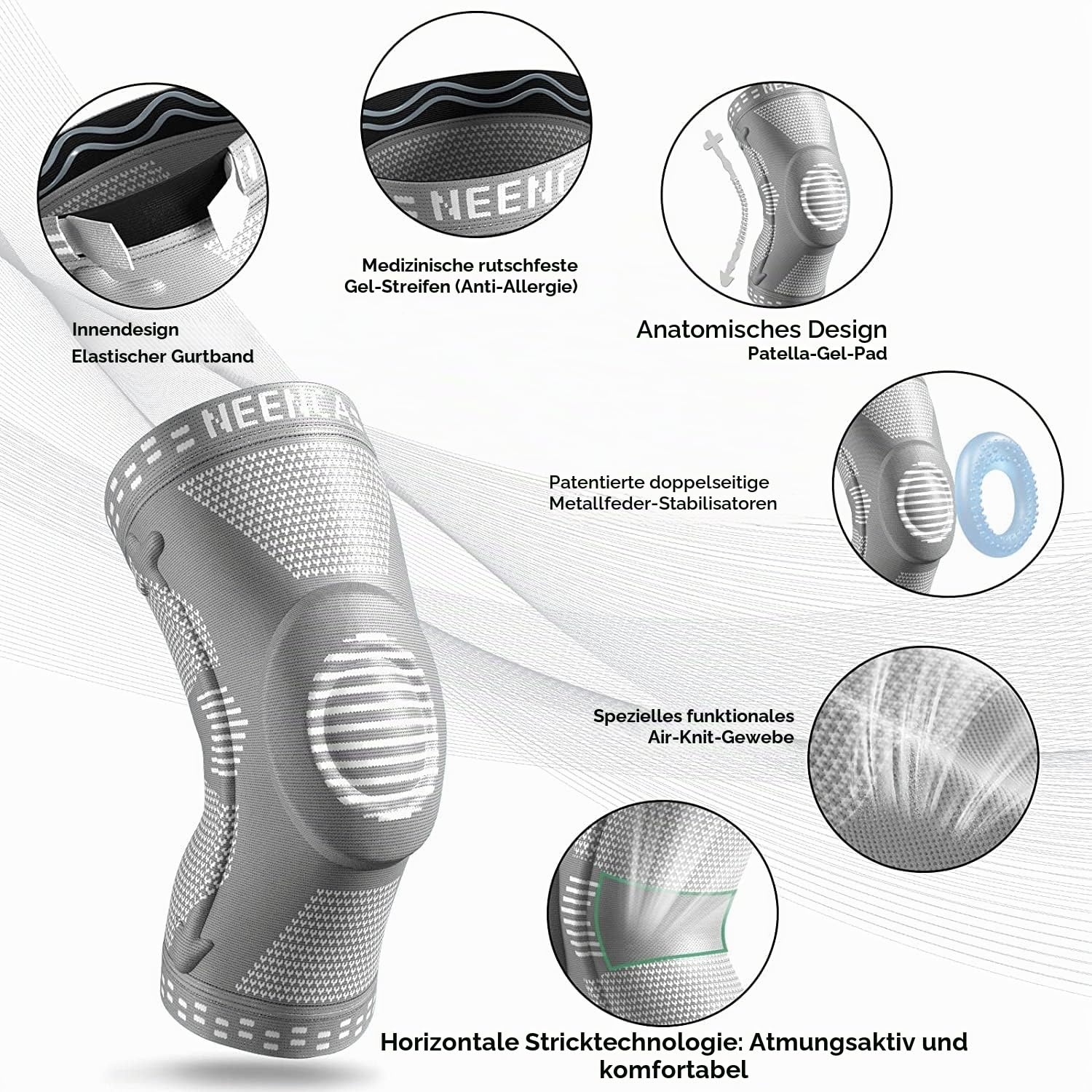Neenca Medizinische Kniebandage - Stabilisierend & Atmungsaktiv - bis zu 59% Rabatt