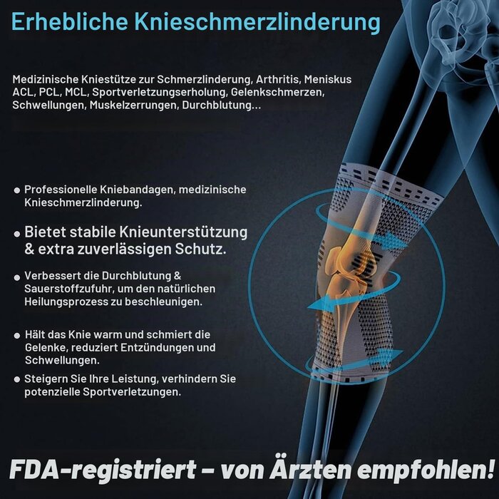 Neenca Medizinische Kniebandage - Stabilisierend & Atmungsaktiv - bis zu 59% Rabatt