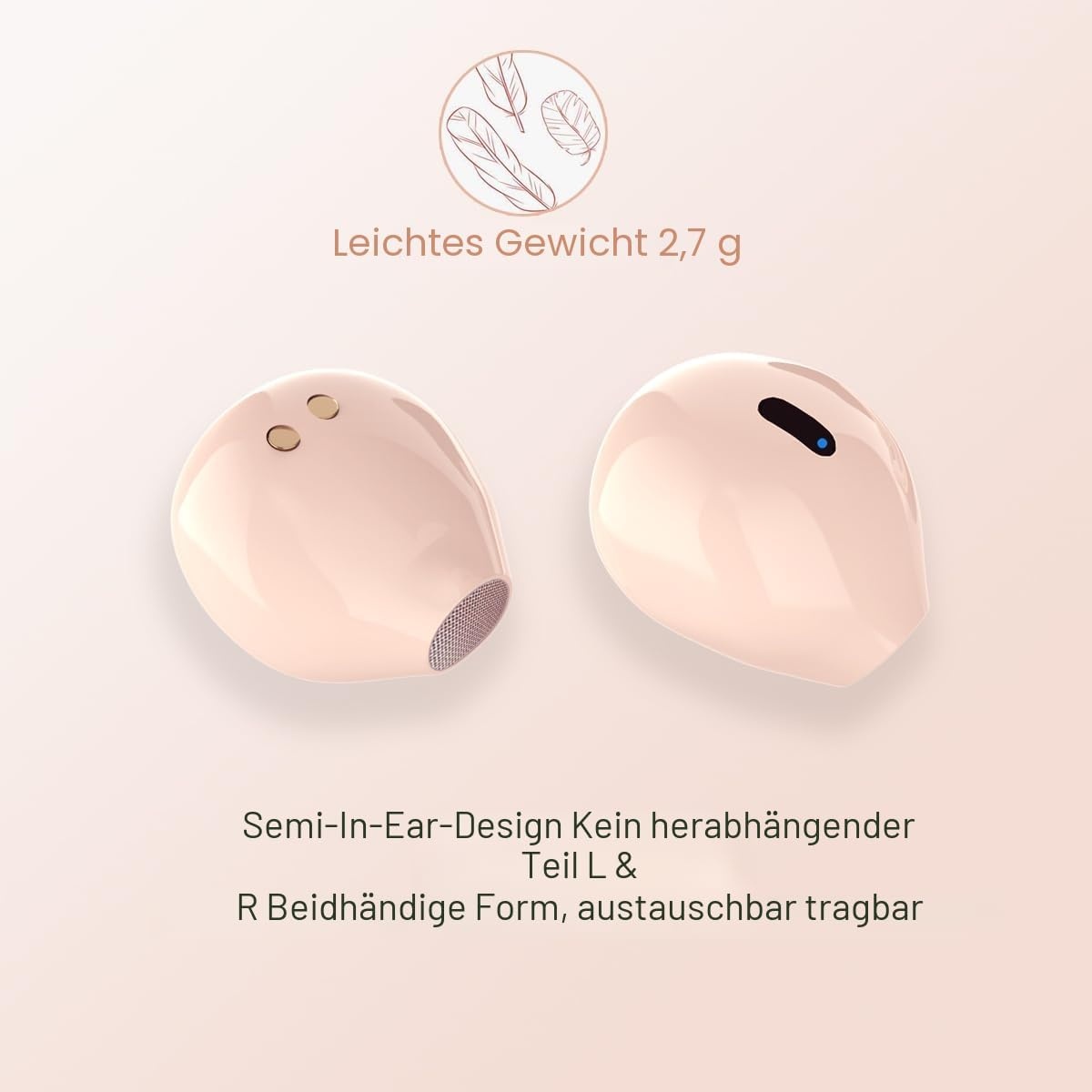 Kabellose Mini Bluetooth-Ohrhörer - Elfenbein, bis zu 57 % reduziert