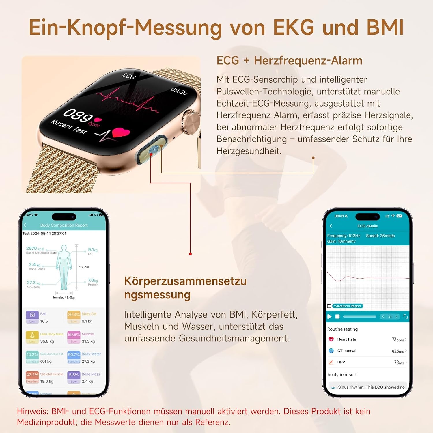 Damen-Smartwatch AMOLED 1,97 Zoll - Bis zu 58% Rabatt im Outlet