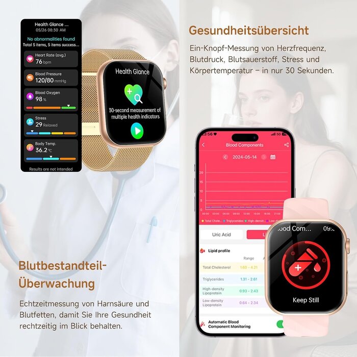 Damen-Smartwatch AMOLED 1,97 Zoll - Bis zu 58% Rabatt im Outlet