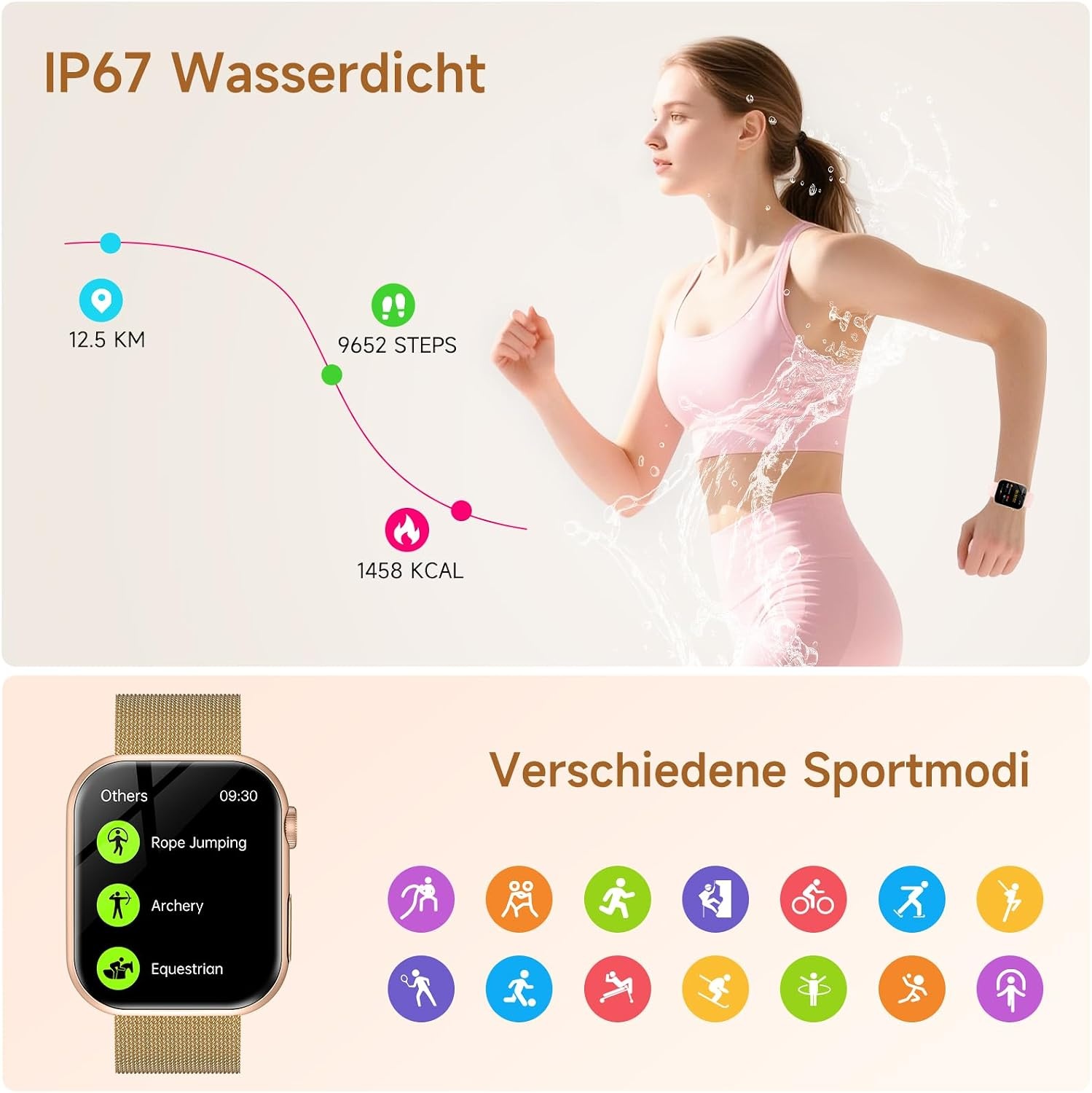 Damen-Smartwatch AMOLED 1,97 Zoll - Bis zu 58% Rabatt im Outlet