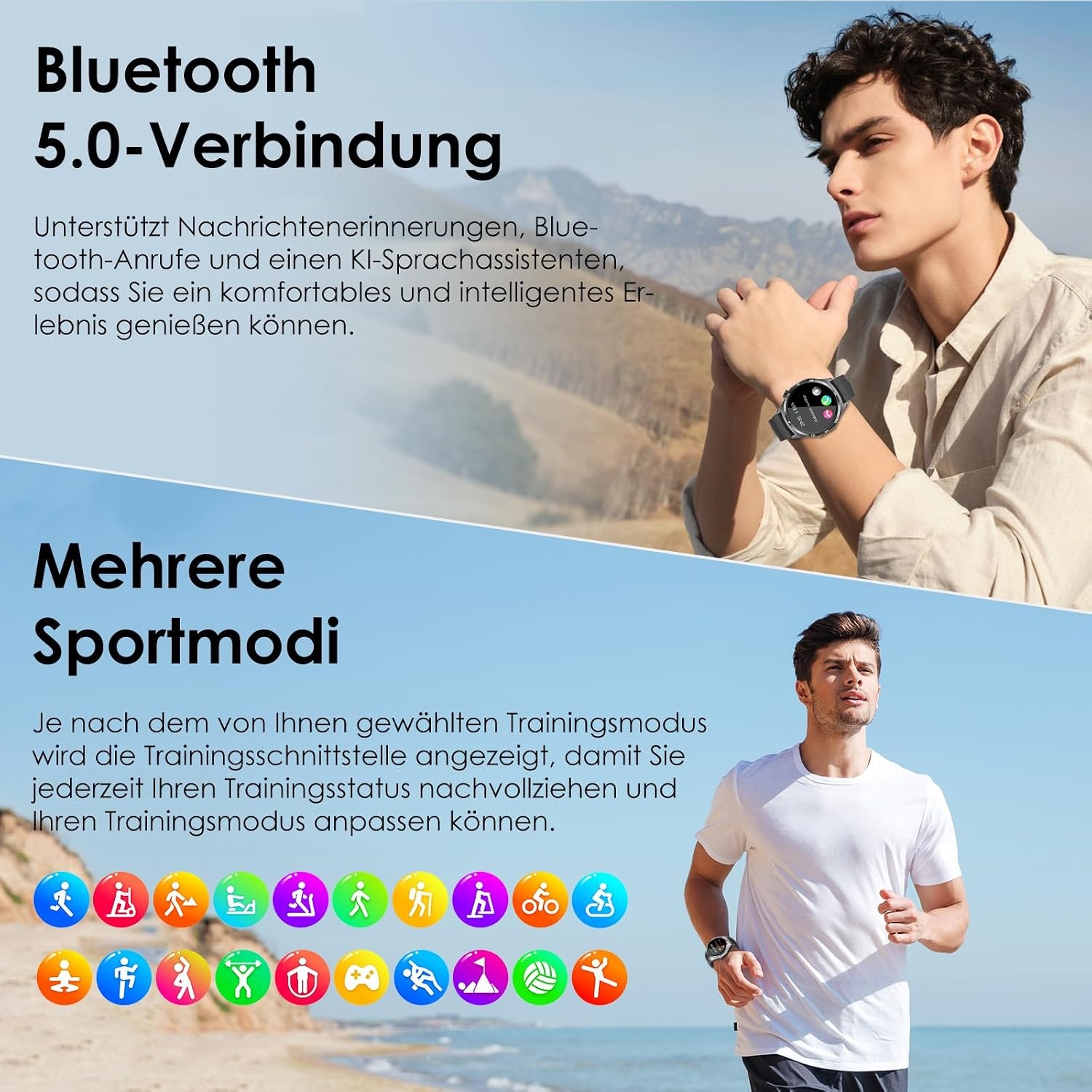 Smartwatch mit 1,43 Zoll AMOLED-Display - bis zu 58% Rabatt