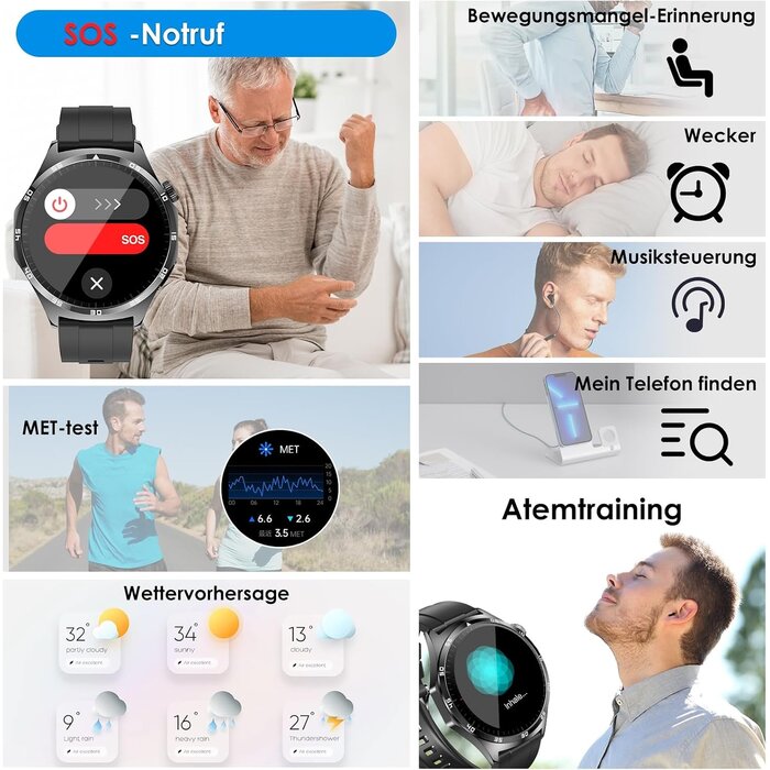 Smartwatch mit 1,43 Zoll AMOLED-Display - bis zu 58% Rabatt