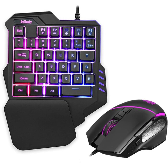 Einhand-Gaming-Tastatur & Maus Set - RGB - Jetzt bis zu 60% Rabatt sparen