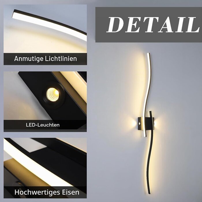 Moderne LED Wandleuchte 120 cm Schwarz - 3000K - Bis zu 61% Rabatt