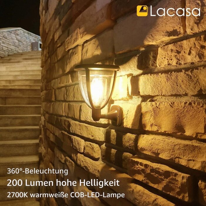 Solar LED-Wandlampen 2er-Set - Warmweiß - IP65 - Bis zu 61% Rabatt