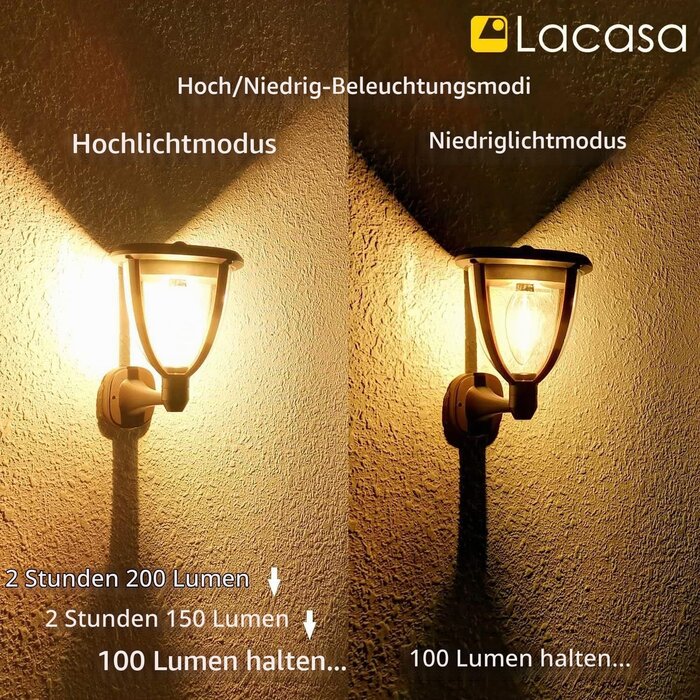 Solar LED-Wandlampen 2er-Set - Warmweiß - IP65 - Bis zu 61% Rabatt
