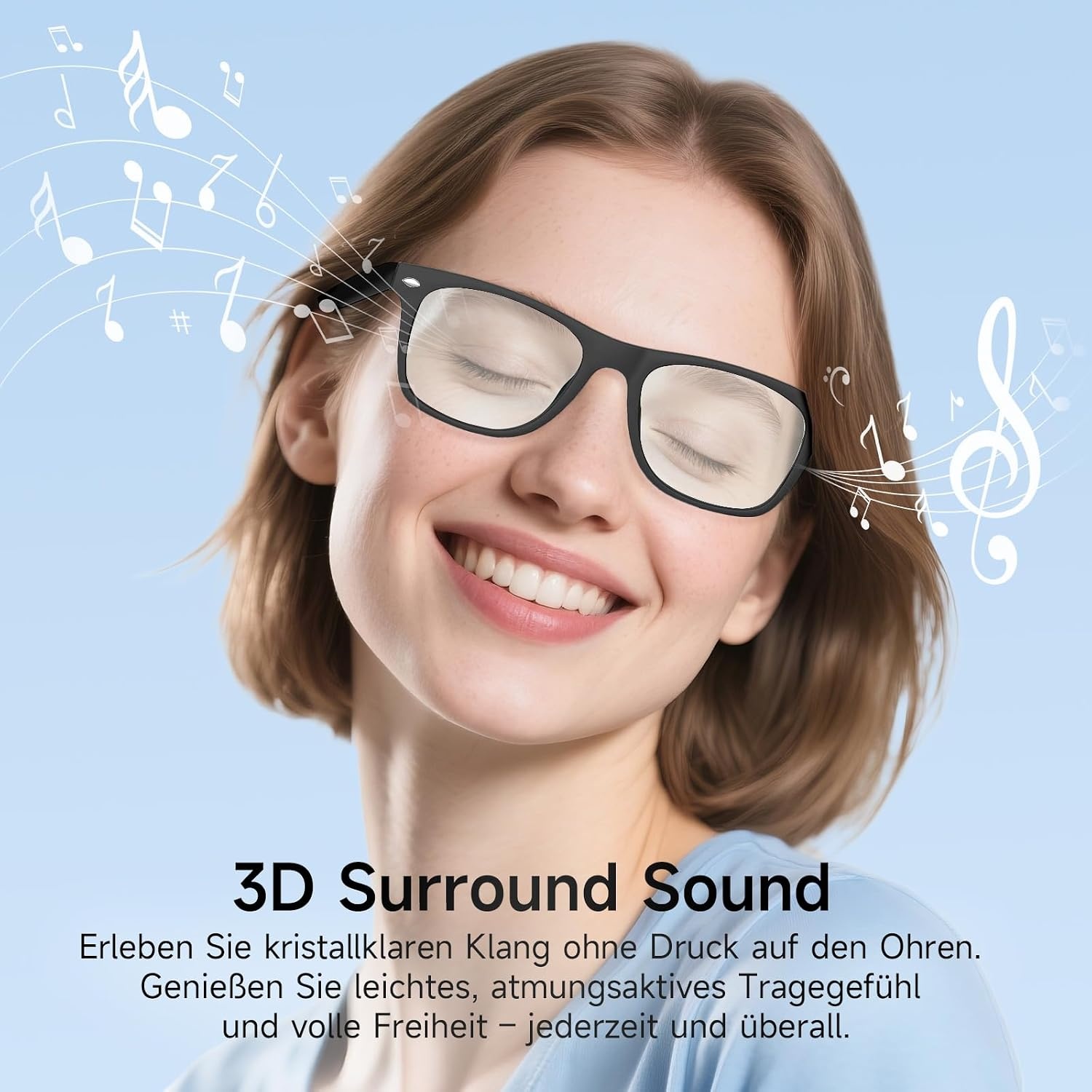 Smarte Audio-Brille mit UV- & Blaufilter - Open-Ear - bis zu 57% Rabatt