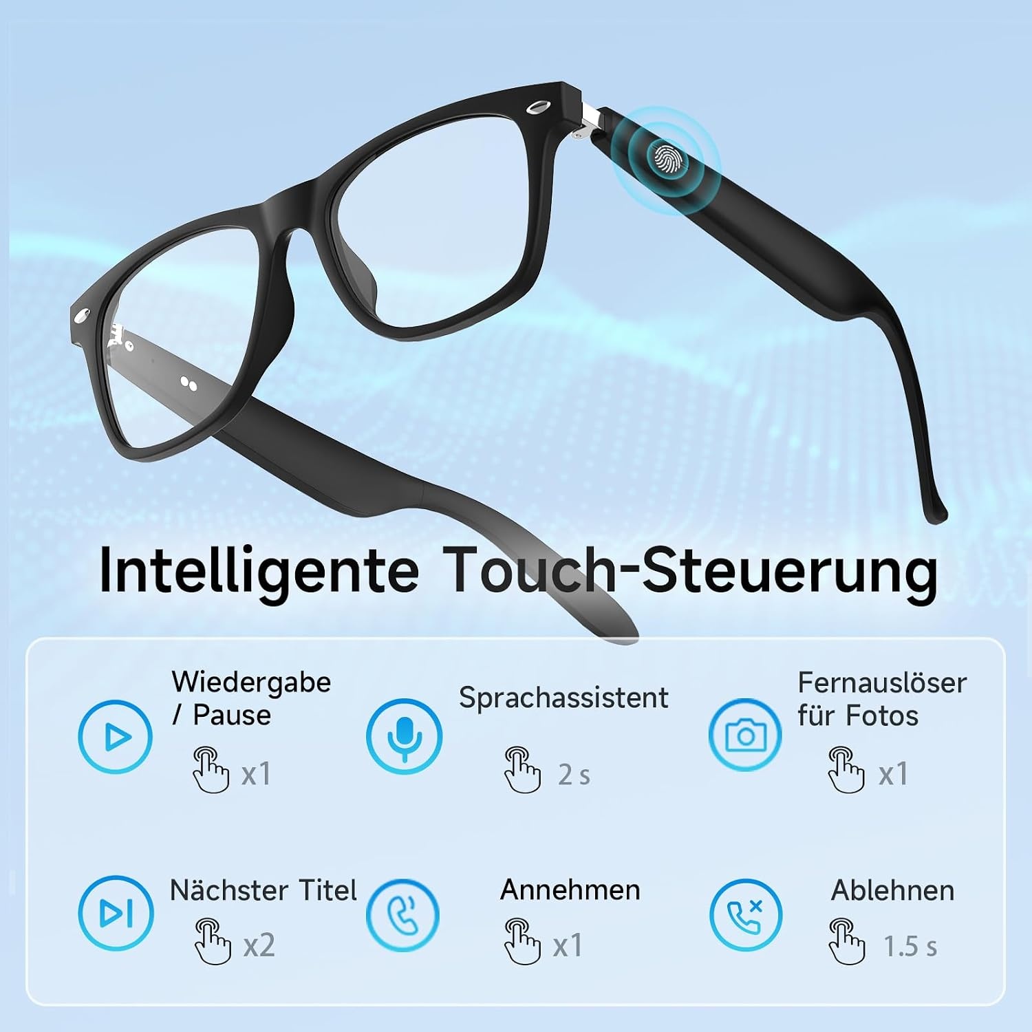 Smarte Audio-Brille mit UV- & Blaufilter - Open-Ear - bis zu 57% Rabatt