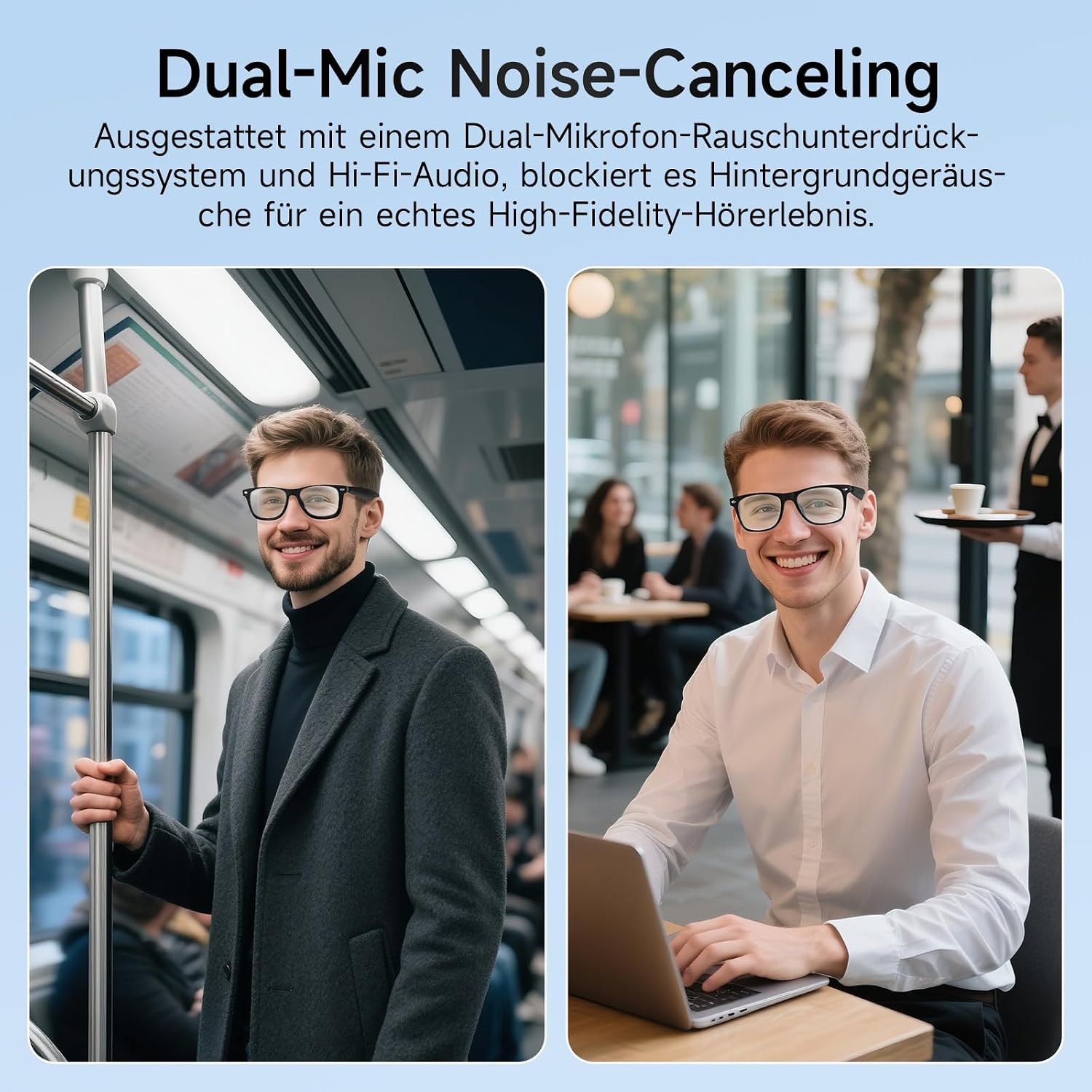 Smarte Audio-Brille mit UV- & Blaufilter - Open-Ear - bis zu 57% Rabatt