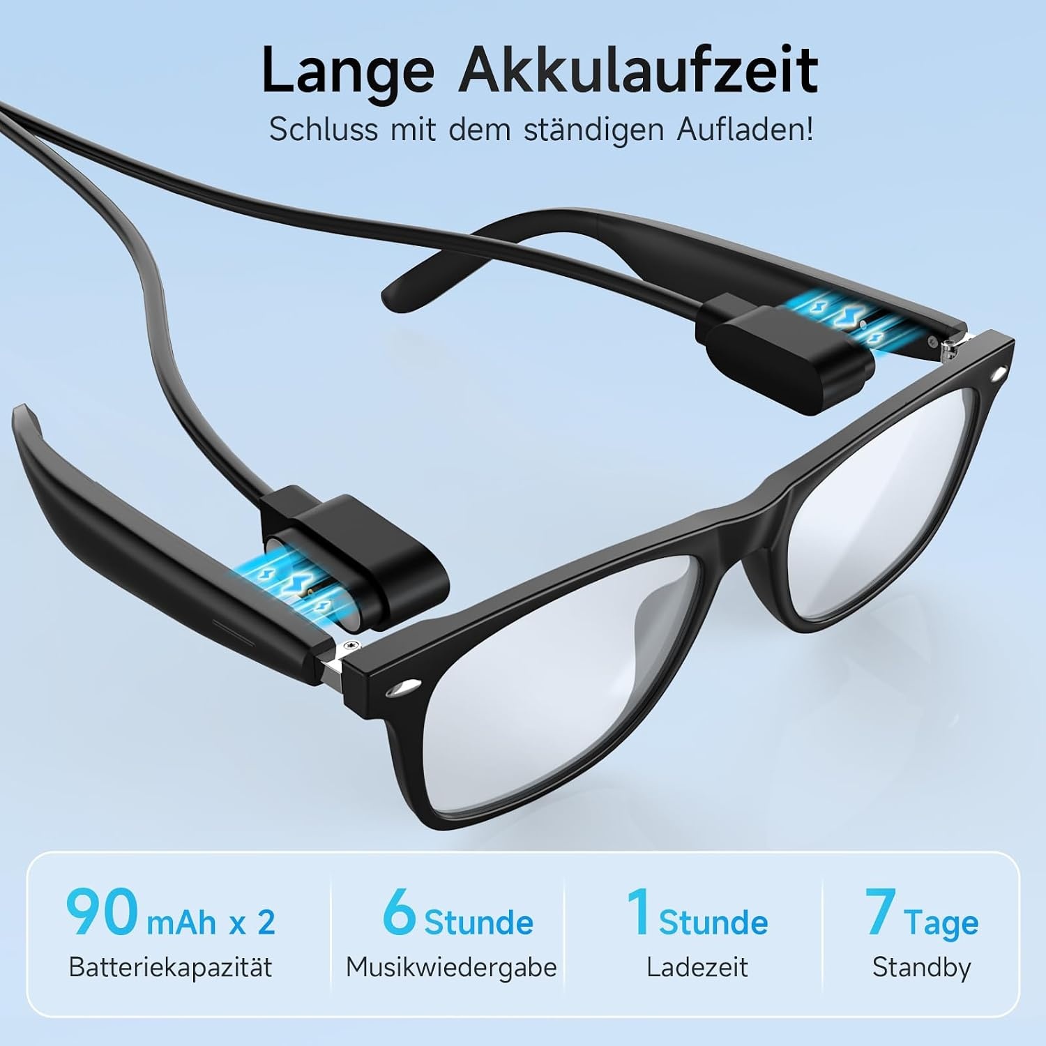 Smarte Audio-Brille mit UV- & Blaufilter - Open-Ear - bis zu 57% Rabatt