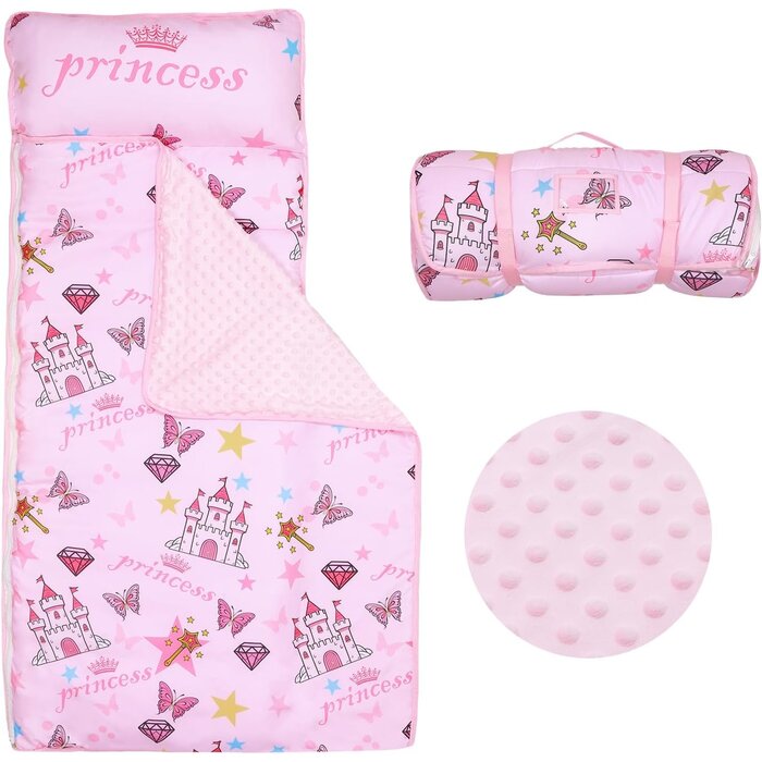 Kinderschlafsack 2-in-1 Rosa Schloss - 150x60 cm - bis zu 59% Rabatt