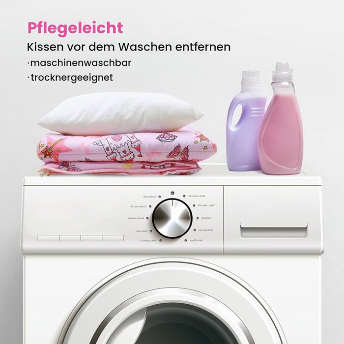 Kinderschlafsack 2-in-1 Rosa Schloss - 150x60 cm - bis zu 59% Rabatt