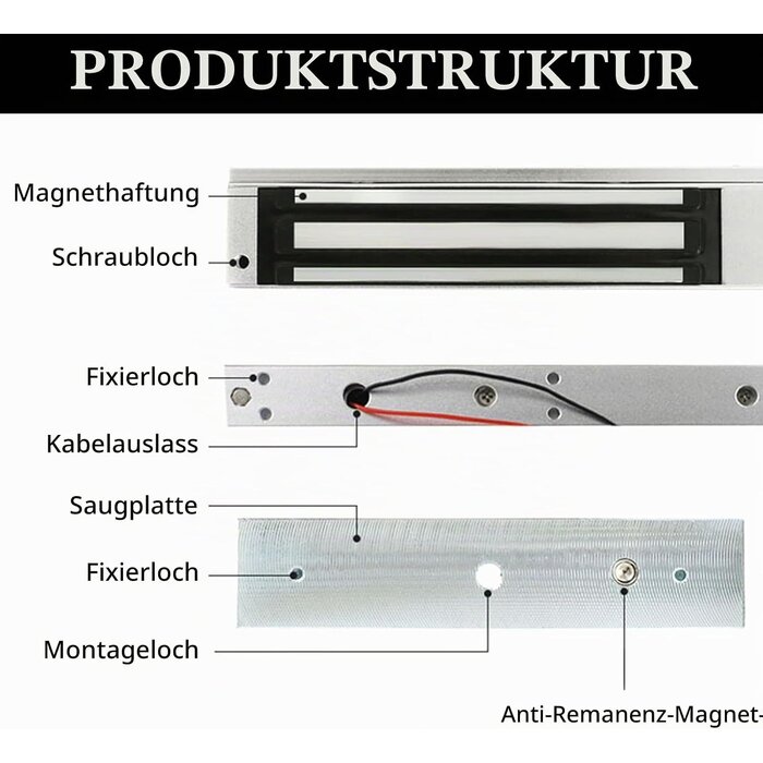 Elektrisches Haftmagnetschloss 12V, 280kg, für Zutrittskontrolle - bis zu 62% Rabatt