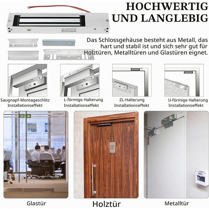 Elektrisches Haftmagnetschloss 12V, 280kg, für Zutrittskontrolle - bis zu 62% Rabatt